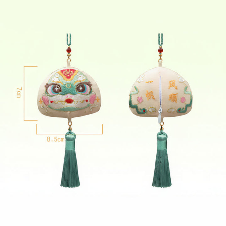 Buddha Stones Dragón Tigre Bordado del Zodiaco Chino Borla Suerte Decoración Animal Linda - Serpiente - image 22