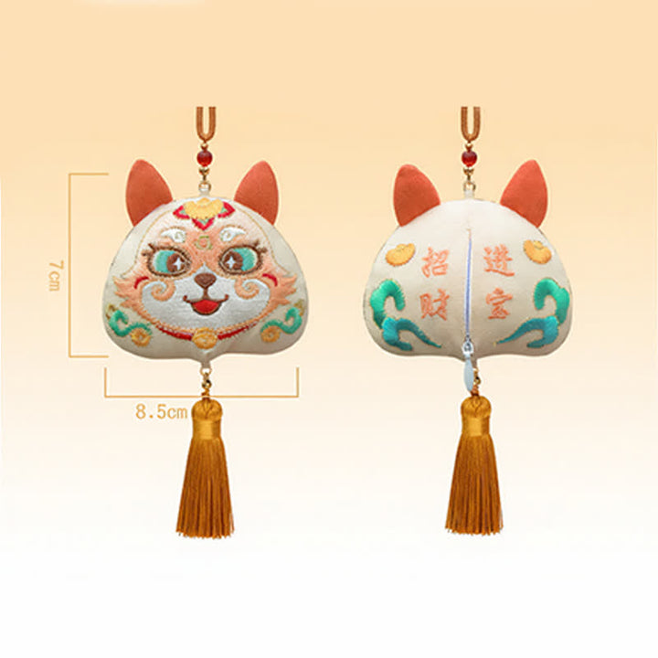 Buddha Stones Dragón Tigre Bordado del Zodiaco Chino Borla Suerte Decoración Animal Linda - Perro - image 24