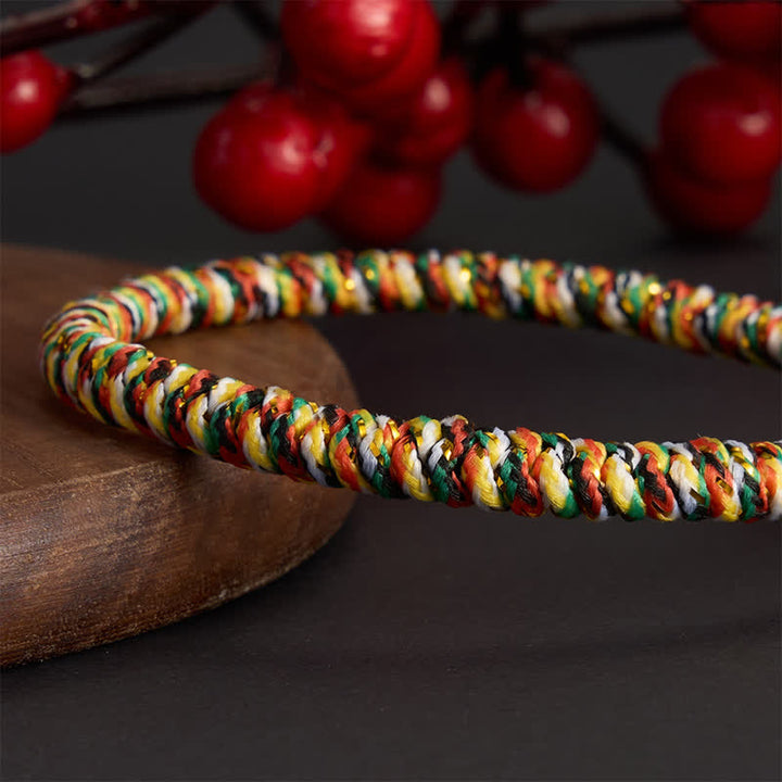 Buddha Stones Pulsera trenzada de equilibrio con hilo colorido tejido a mano - image 19