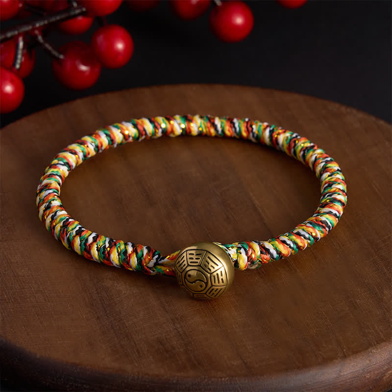 Buddha Stones Pulsera trenzada de equilibrio con hilo colorido tejido a mano - Bagua - 7,5 pulgadas (19 cm) - image 0