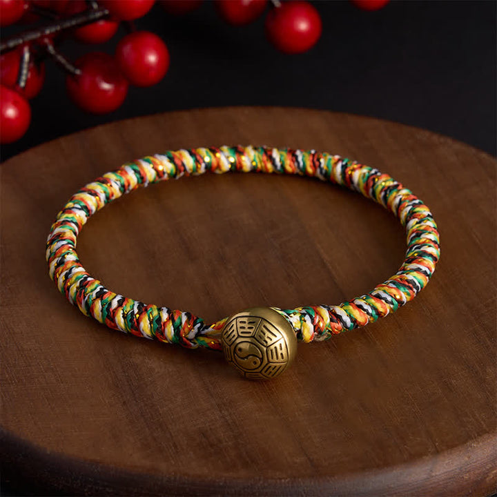 Buddha Stones Pulsera trenzada de equilibrio con hilo colorido tejido a mano - Bagua - 7,5 pulgadas (19 cm) - image 0