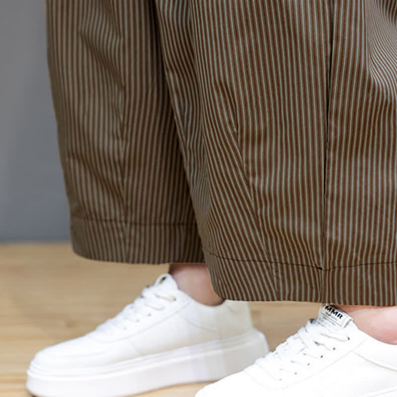 Pantalones capri de verano informales con cordón ajustable y rayas Buddha Stones para hombre, estilo harem, con bolsillo. - image 32