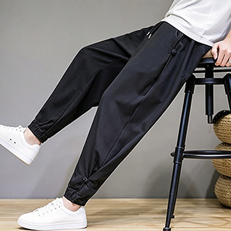 Buddha Stones Pantalones capri lisos informales de verano con cordón ajustable para hombre, corte ajustado y bolsillo. - image 24