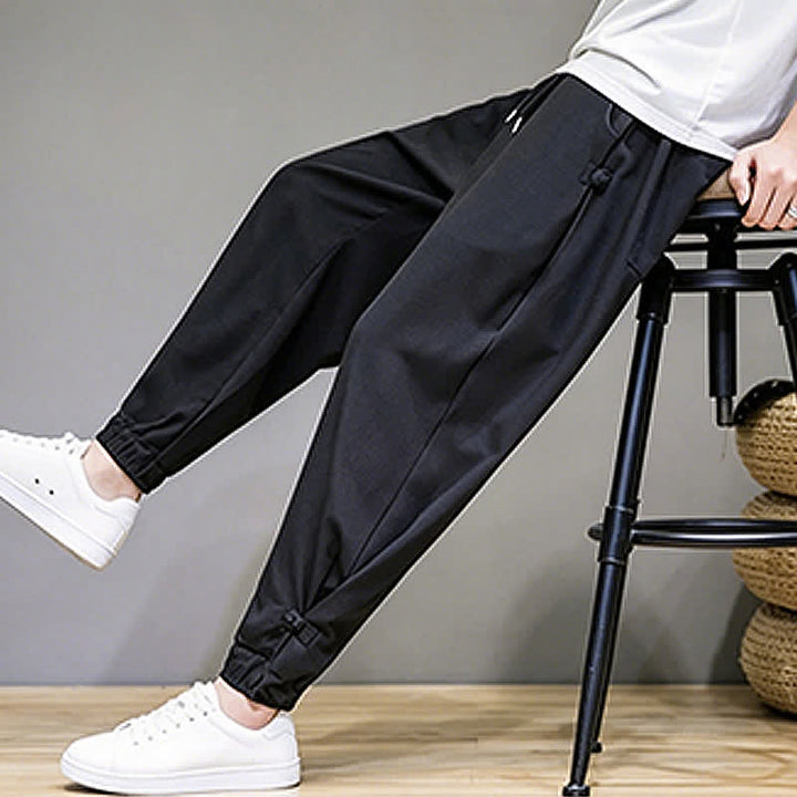Buddha Stones Pantalones capri lisos informales de verano con cordón ajustable para hombre, corte ajustado y bolsillo. - image 24