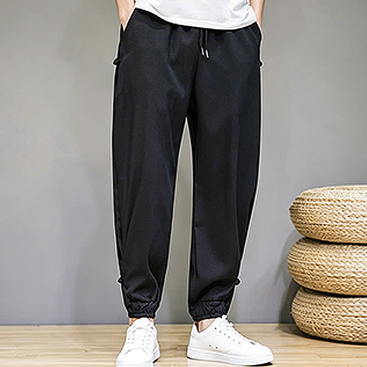 Buddha Stones Pantalones capri lisos informales de verano con cordón ajustable para hombre, corte ajustado y bolsillo. - image 25