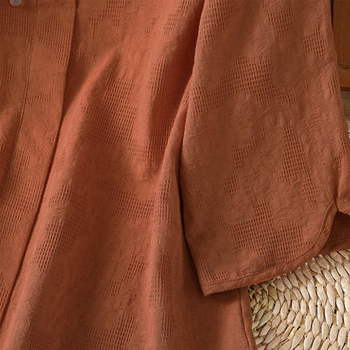 Buddha Stones Camisas de manga corta para mujer, estilo bohemio veraniego, con bordado y cordón ajustable. - image 21
