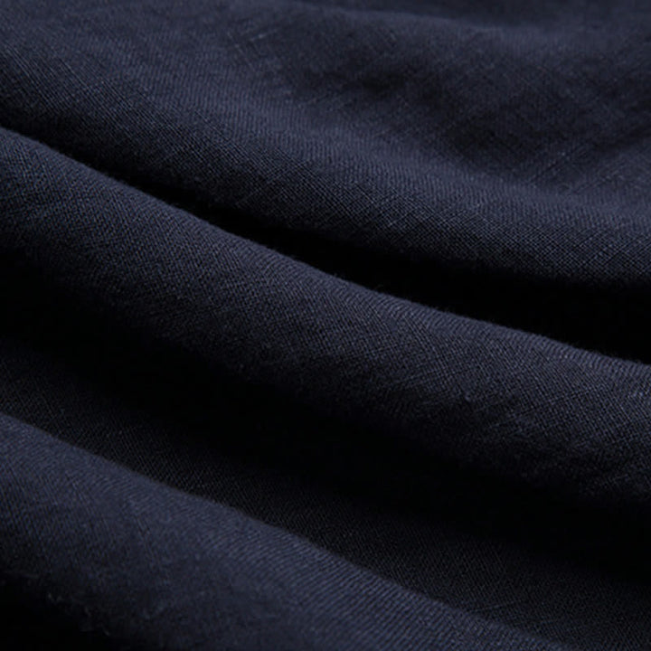 Buddha Stones Camisas de manga tres cuartos para hombre, estilo Summer Tang, con cuello mandarín y botones de rana. - image 15