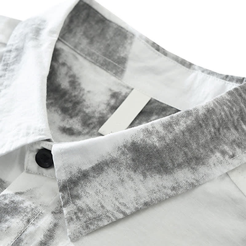 Buddha Stones Camisas de manga corta para hombre, estilo casual de verano, con botones y estampado abstracto. - image 8