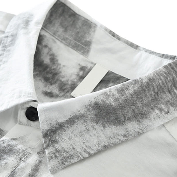 Buddha Stones Camisas de manga corta para hombre, estilo casual de verano, con botones y estampado abstracto. - image 8