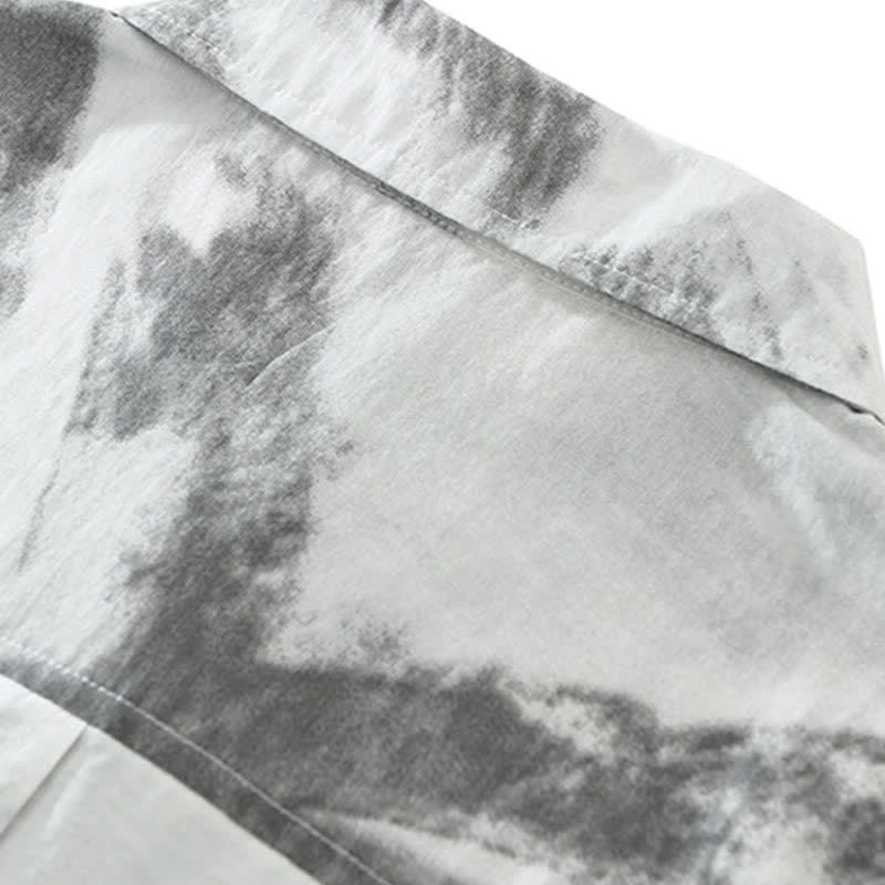 Buddha Stones Camisas de manga corta para hombre, estilo casual de verano, con botones y estampado abstracto. - image 5