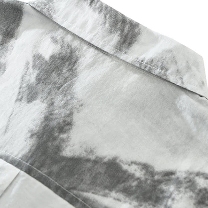 Buddha Stones Camisas de manga corta para hombre, estilo casual de verano, con botones y estampado abstracto. - image 5