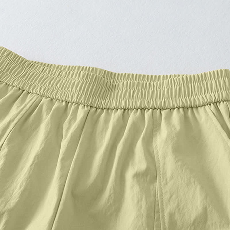 Buddha Stones Pantalones tobilleros minimalistas de verano con volantes en el bajo, estilo harem para mujer con bolsillos. - image 3