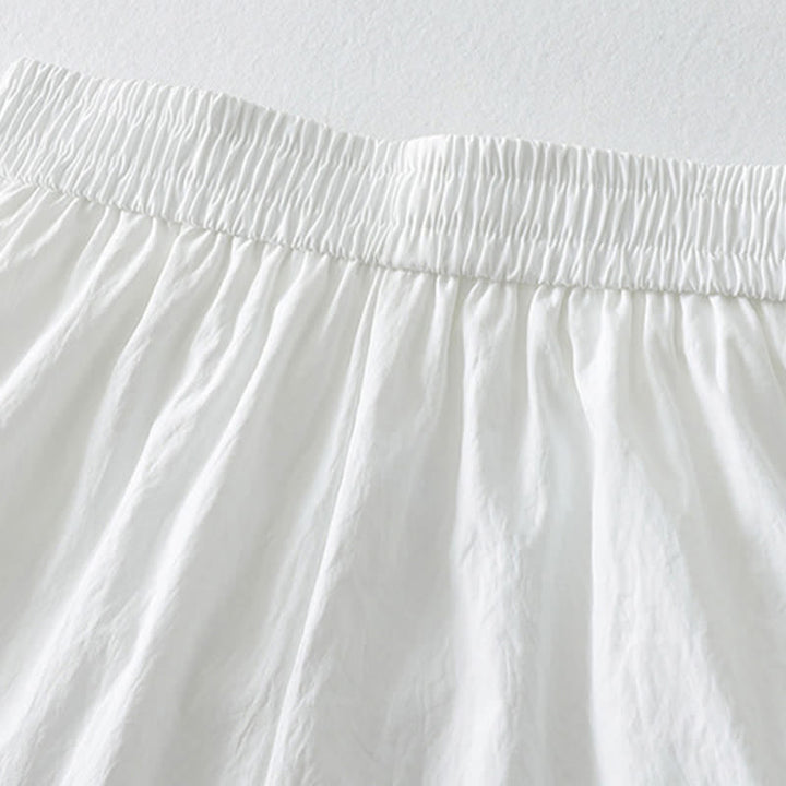 Buddha Stones Pantalones tobilleros minimalistas de verano con volantes en el bajo, estilo harem para mujer con bolsillos. - image 17