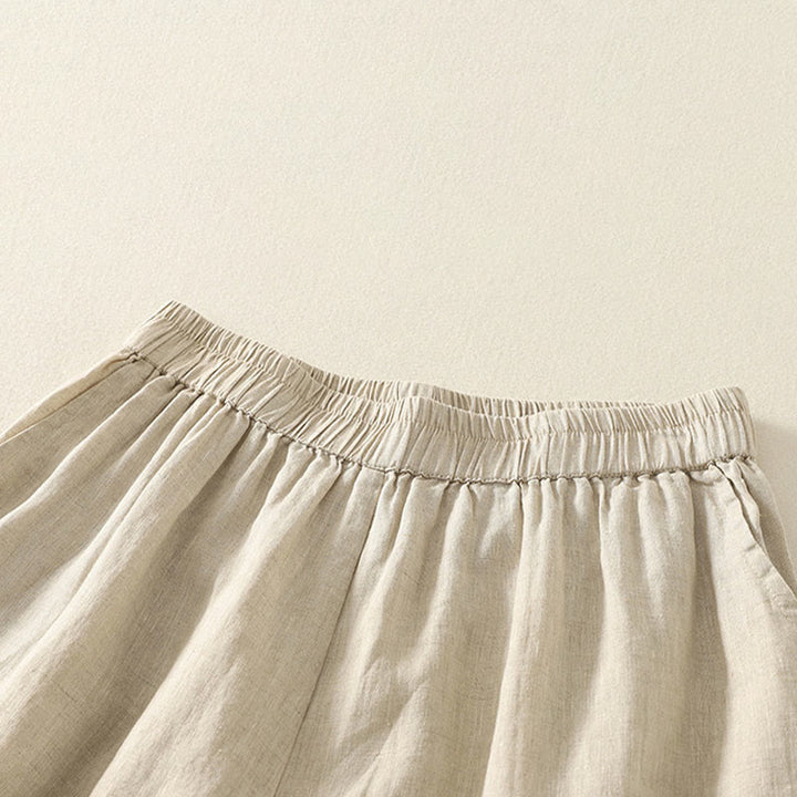 Buddha Stones Shorts de verano informales de estilo vintage para mujer, con cintura elástica lisa, bajo con volantes y bolsillos. - image 22
