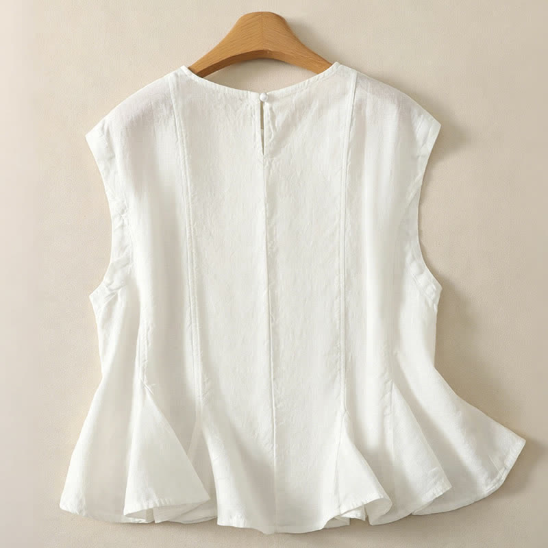 Buddha Stones Camiseta sin mangas elegante y casual de verano para mujer. - image 13