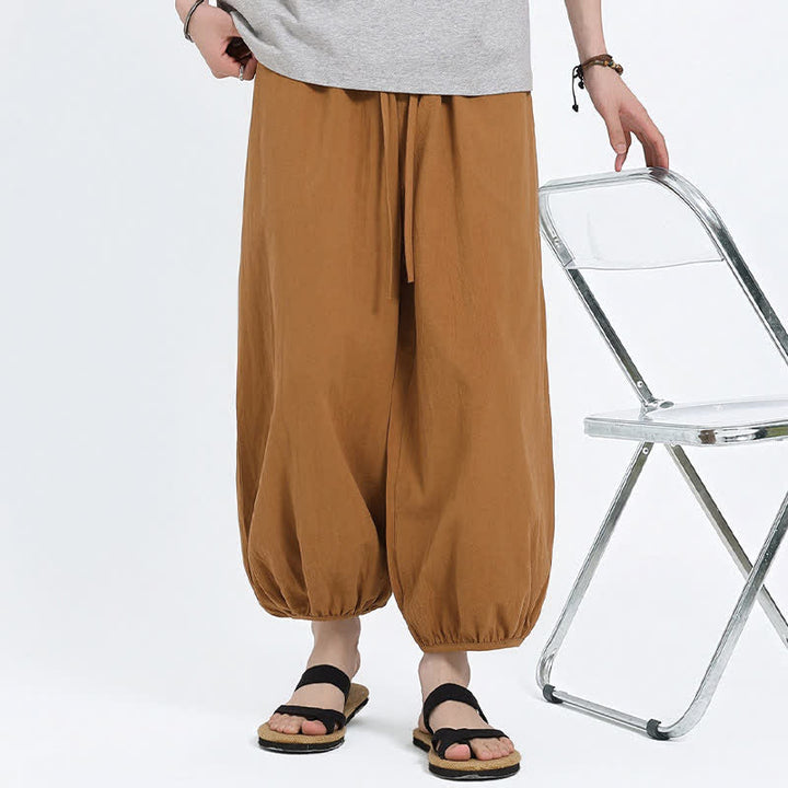 Buddha Stones Pantalones cortos casuales estilo Tang de verano con cordón ajustable, pantalones harem para hombre con bolsillos. - image 22