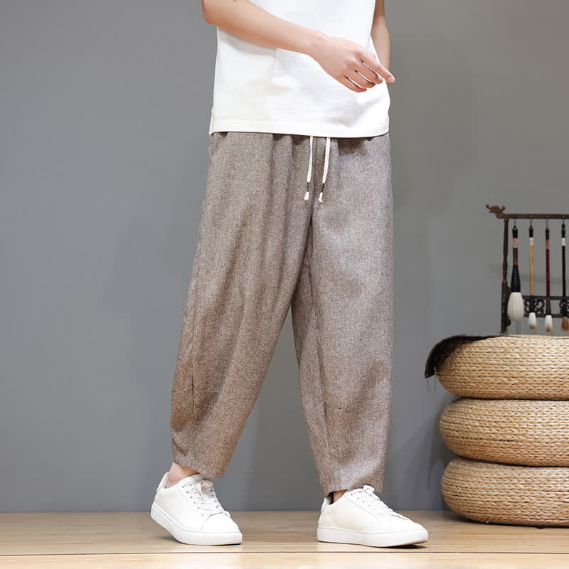 Buddha Stones Pantalones cortos minimalistas de verano con cordón ajustable, de color liso, para hombre, de corte ajustado y con bolsillos. - Broncearse - US/UK/AU46, EU56 (5XL) - image 0