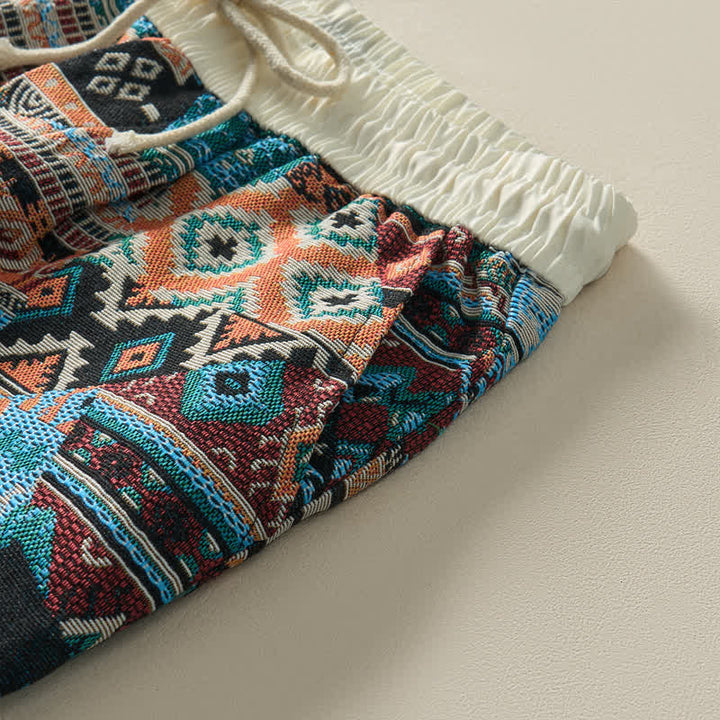 Pantalones cortos de hombre con estampado geométrico, estilo bohemio, con cordón ajustable y bolsillos, estampado Buddha Stones, ideales para el verano. - image 7