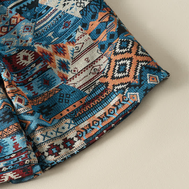 Pantalones cortos de hombre con estampado geométrico, estilo bohemio, con cordón ajustable y bolsillos, estampado Buddha Stones, ideales para el verano. - image 9