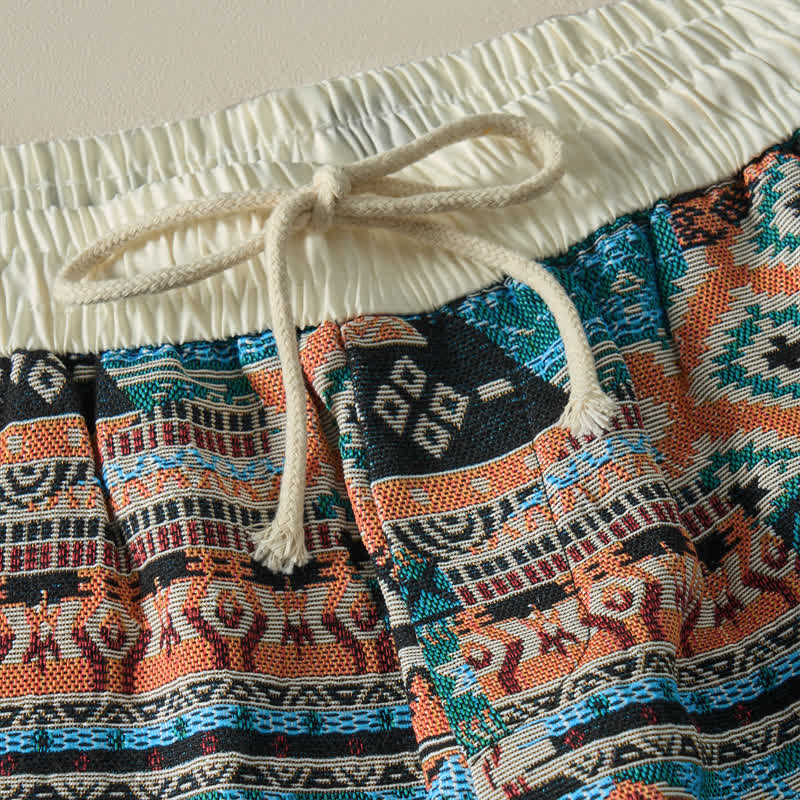Pantalones cortos de hombre con estampado geométrico, estilo bohemio, con cordón ajustable y bolsillos, estampado Buddha Stones, ideales para el verano. - image 15