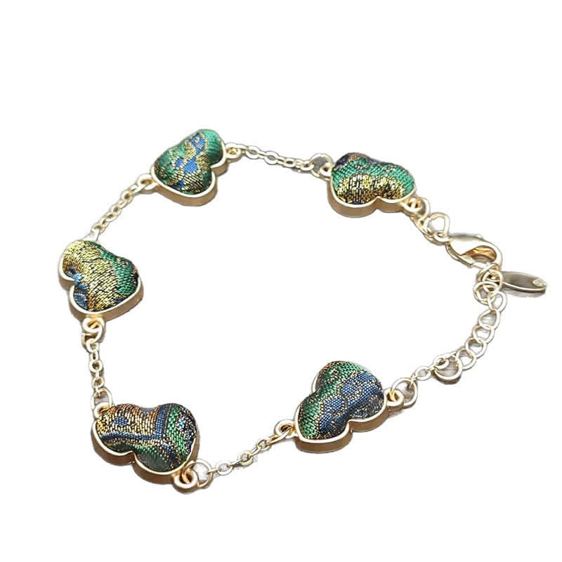 Buddha Stones Canción Brocado Calabaza Ondulaciones de Agua Buena Fortuna Pulsera China Vintage - image 7