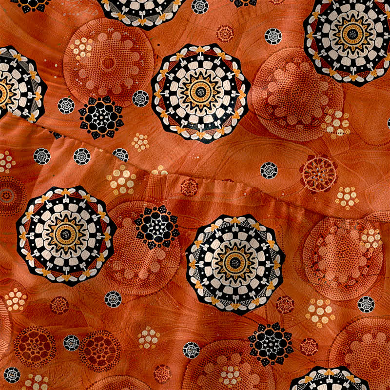 Buddha Stones Vestido midi de verano informal estilo bohemio con estampado de medallón de mandala para mujer, sin mangas y con bolsillos. - image 1