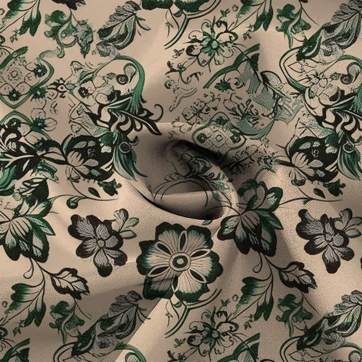 Buddha Stones Camisa de manga corta para hombre con botones y estampado floral tropical, resistente a las arrugas. - image 2