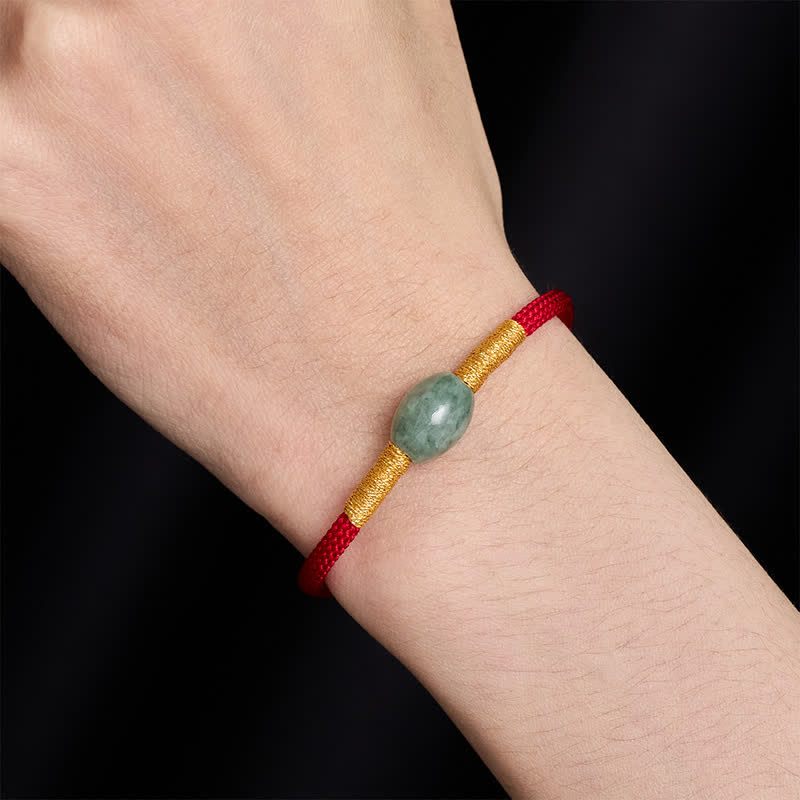 Buddha Stones Pulsera protectora de hilo rojo con cuentas de jade - image 7