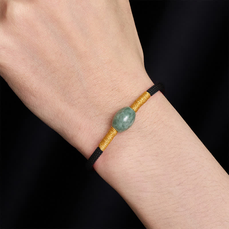 Buddha Stones Pulsera protectora de hilo rojo con cuentas de jade - image 9