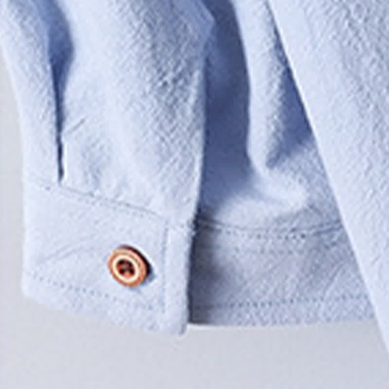 Buddha Stones Camisa de manga corta para hombre de algodón liso con cuello mandarín y botones, estilo Summer Tang. - image 9