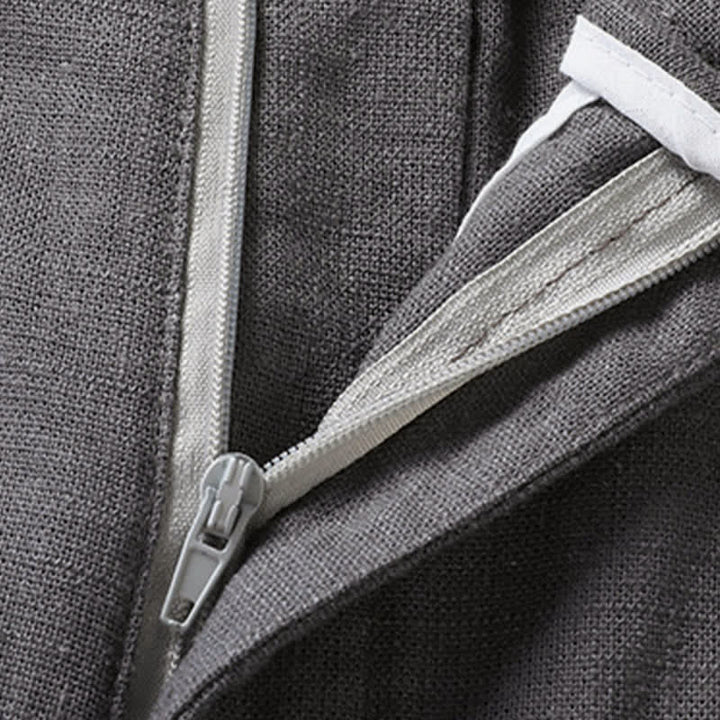 Buddha Stones Conjuntos de verano informales para hombre: camisa de manga corta lisa con cuello mandarín y pantalón con cordón ajustable. - image 16