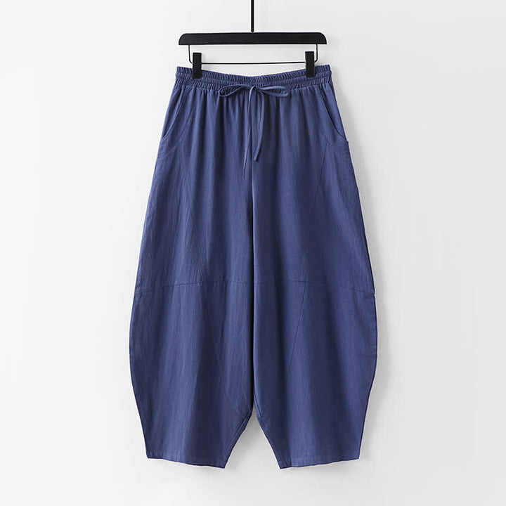 Buddha Stones Conjunto de 2 piezas para primavera/verano, estilo casual Tang, camisa con cordón ajustable, pantalones cortos lisos, ropa de meditación para hombre con bolsillo. - image 9