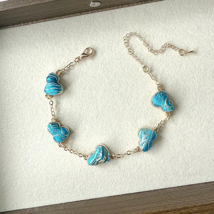 Buddha Stones Pulsera Song Brocade Copper Pumpkin Blessing Gold Tone - Azul (mismo tono de color, el estampado varía) - image 3