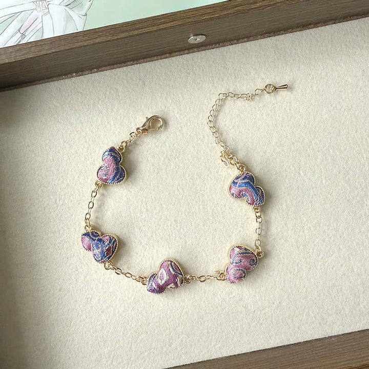 Buddha Stones Pulsera Song Brocade Copper Pumpkin Blessing Gold Tone - Morado (mismo tono de color, el estampado varía) - image 0