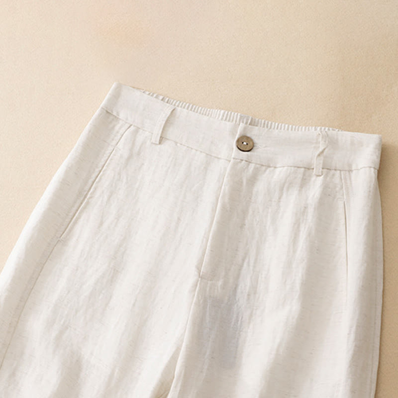 Buddha Stones Pantalones tobilleros casuales de verano con botones y cremallera, estilo harem para mujer, con bolsillo. - image 17