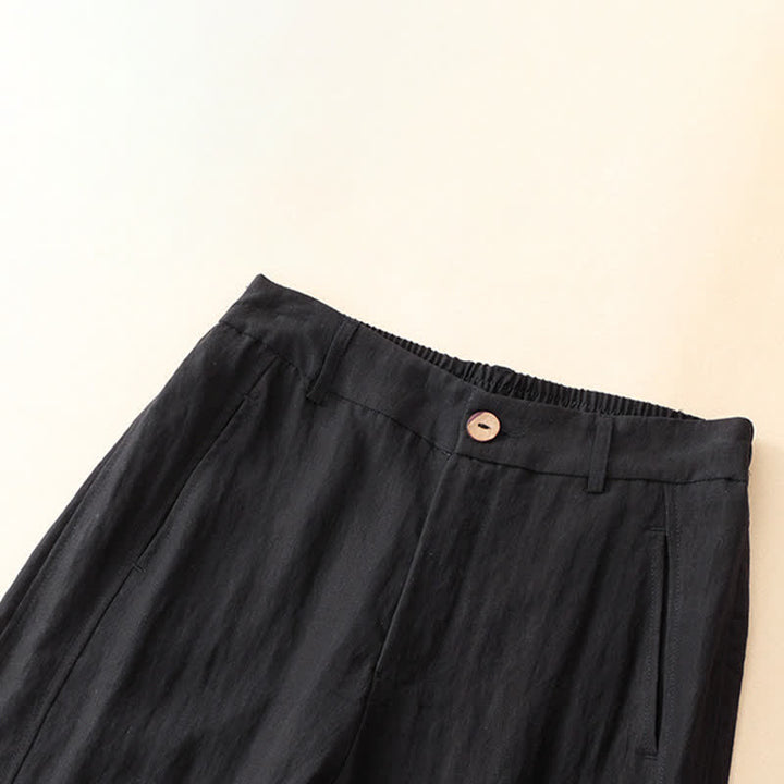 Buddha Stones Pantalones tobilleros casuales de verano con botones y cremallera, estilo harem para mujer, con bolsillo. - image 6