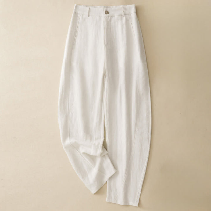 Buddha Stones Pantalones tobilleros casuales de verano con botones y cremallera, estilo harem para mujer, con bolsillo. - Blanco - US8-10, UK/AU12-14, EU40-42 (2XL) - image 15