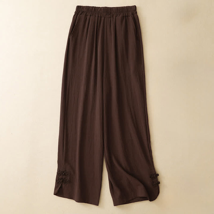 Buddha Stones Pantalones cortos casuales de verano con bordado liso para mujer, estilo harem con bolsillo. - Marrón silla de montar - US8-10, UK/AU12-14, EU40-42 (2XL) - image 15