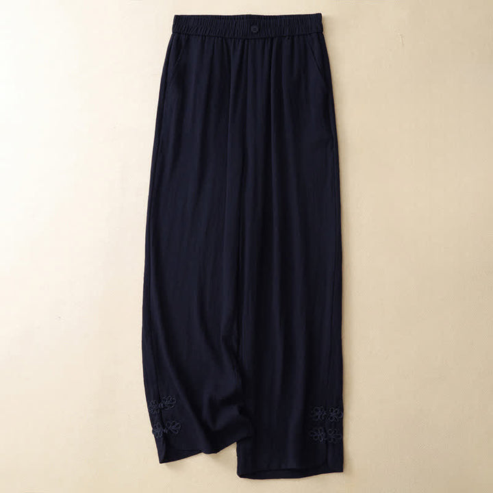 Buddha Stones Pantalones cortos casuales de verano con bordado liso para mujer, estilo harem con bolsillo. - Marina de guerra - US8-10, UK/AU12-14, EU40-42 (2XL) - image 10