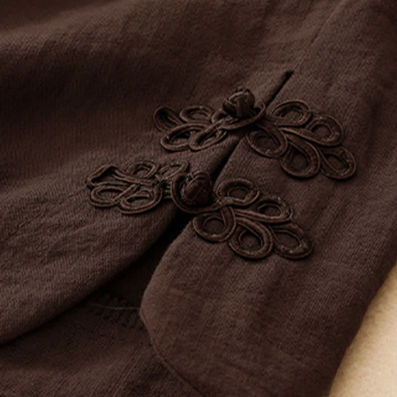 Buddha Stones Pantalones cortos casuales de verano con bordado liso para mujer, estilo harem con bolsillo. - image 18