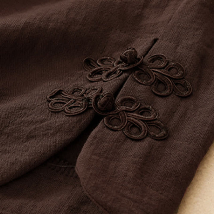 Buddha Stones Pantalones cortos casuales de verano con bordado liso para mujer, estilo harem con bolsillo. - image 18