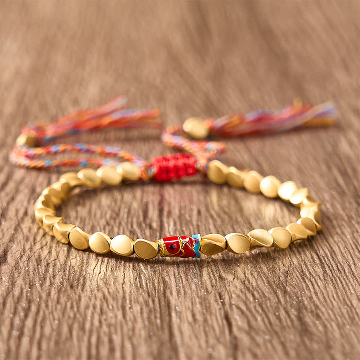 Buddha Stones Pulsera étnica vintage con diseño de pez koi de cobre y éxito - image 1