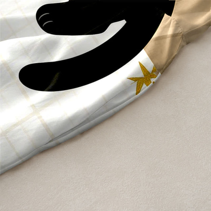 Buddha Stones Vestido midi de verano informal para mujer con estampado de estrellas y gato negro, sin mangas y con bolsillos. - image 10