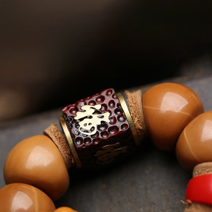 Buddha Stones Adornos de cuentas de meditación táctiles con borlas coloridas de Avalokiteshvara Fu, símbolo de paz tibetana, semillas de Bodhi. - image 4