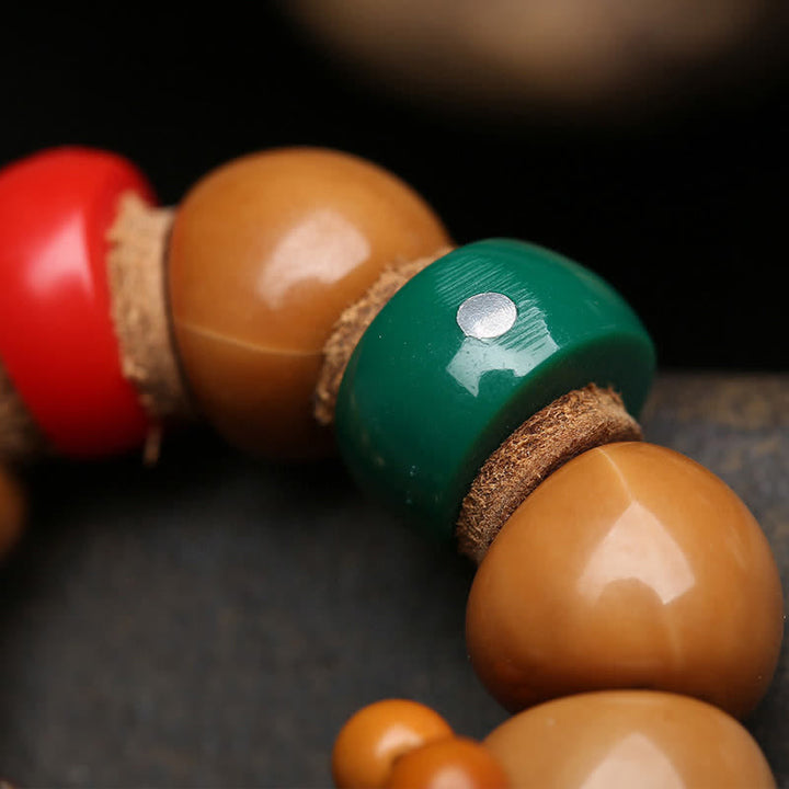 Buddha Stones Adornos de cuentas de meditación táctiles con borlas coloridas de Avalokiteshvara Fu, símbolo de paz tibetana, semillas de Bodhi. - image 9