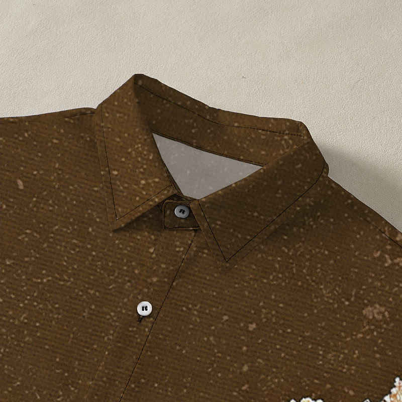 Buddha Stones Camisa transpirable de manga corta para hombre con botones y estampado de nubes y olas de loto - image 12