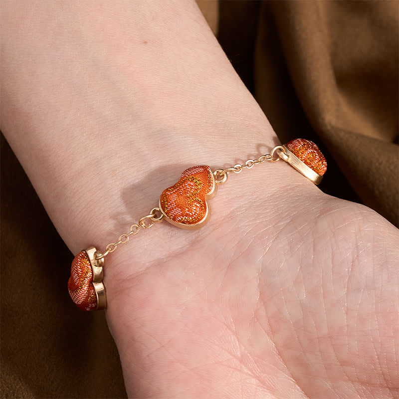 Buddha Stones Canción Brocado Calabaza Ondulaciones de Agua Buena Fortuna Pulsera China Vintage - image 5