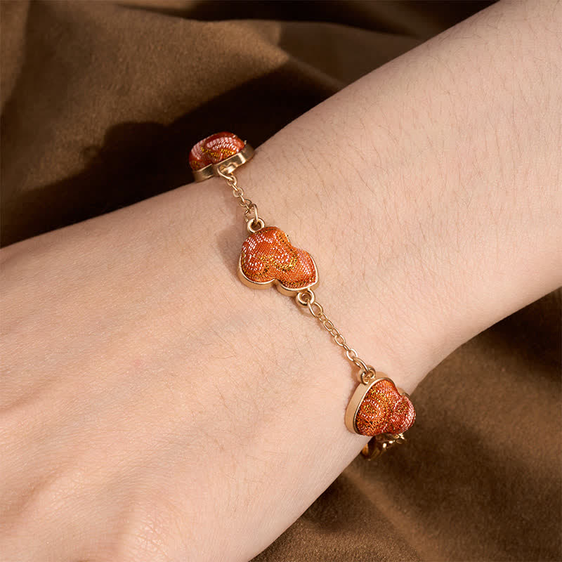 Buddha Stones Canción Brocado Calabaza Ondulaciones de Agua Buena Fortuna Pulsera China Vintage - image 4