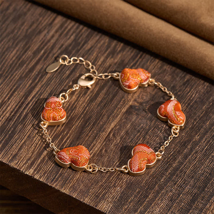 Buddha Stones Canción Brocado Calabaza Ondulaciones de Agua Buena Fortuna Pulsera China Vintage - image 2