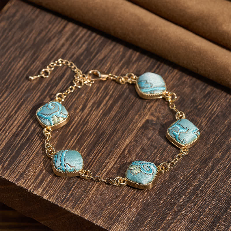 Buddha Stones Pulsera Copper Song Brocade Square Vintage Elegance - image 2